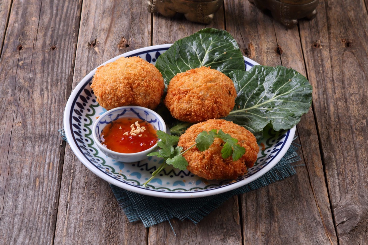 arancini with vegetable mixture
