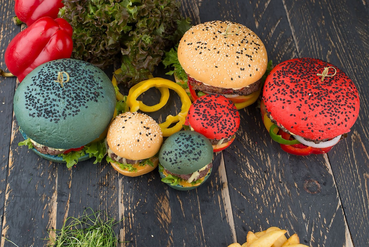 Close-up of a burger with a crispy bun, juicy beef patty, and melted cheese