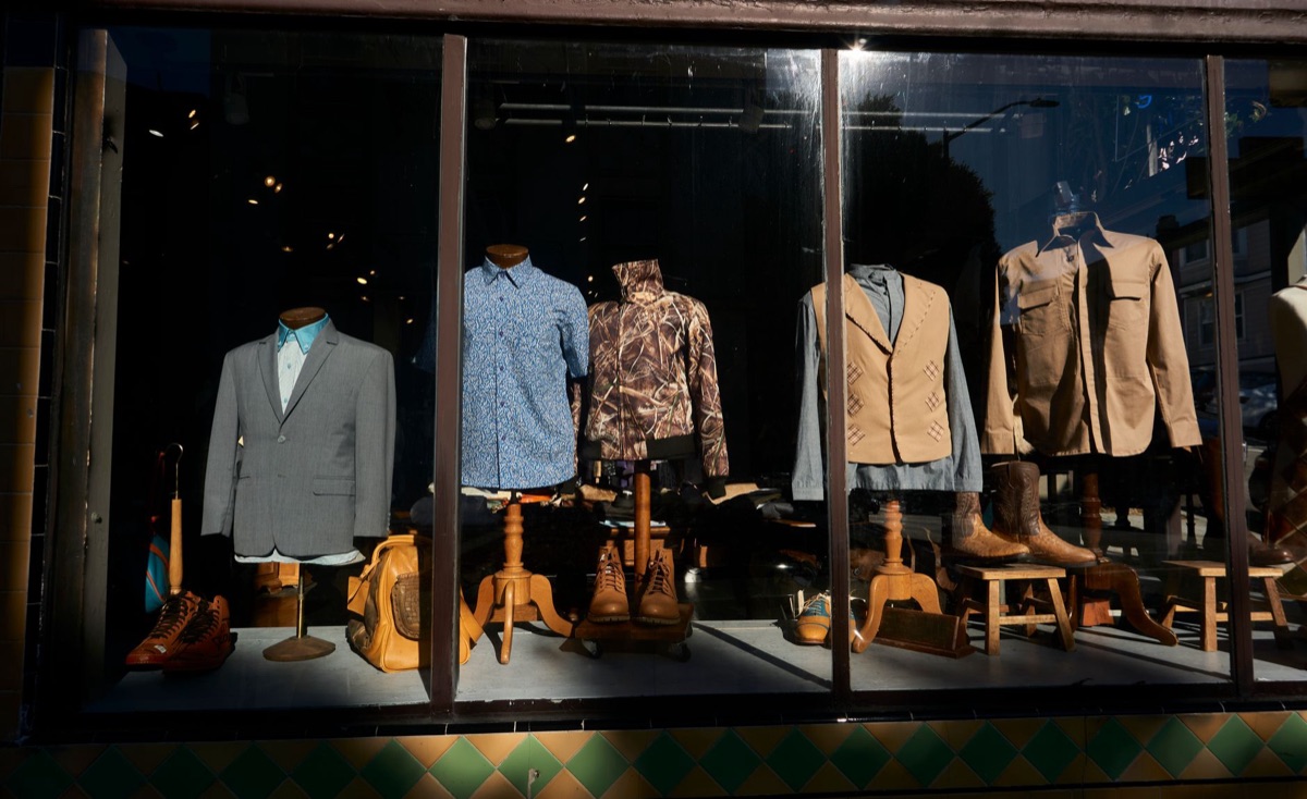 burger shop window display with customization options